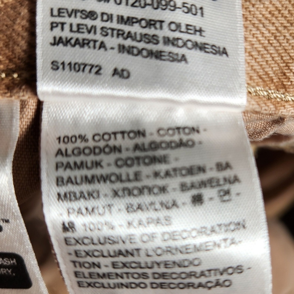 Levi's 501 Original Fit Jeans Womens 27x32 Tan Excellent Straight Leg Button Fly - Picture 8 of 15